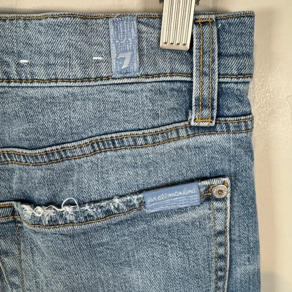 7 For All Mankind Jeans Ultra High Rise Dojo Raw Casual Festival‎ Boho Blue 30